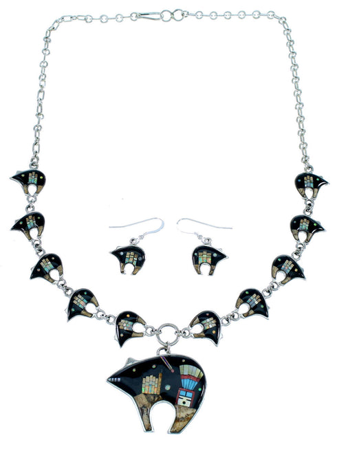 Multicolor Bear Native America Mesa Design Link Necklace Set PX38000